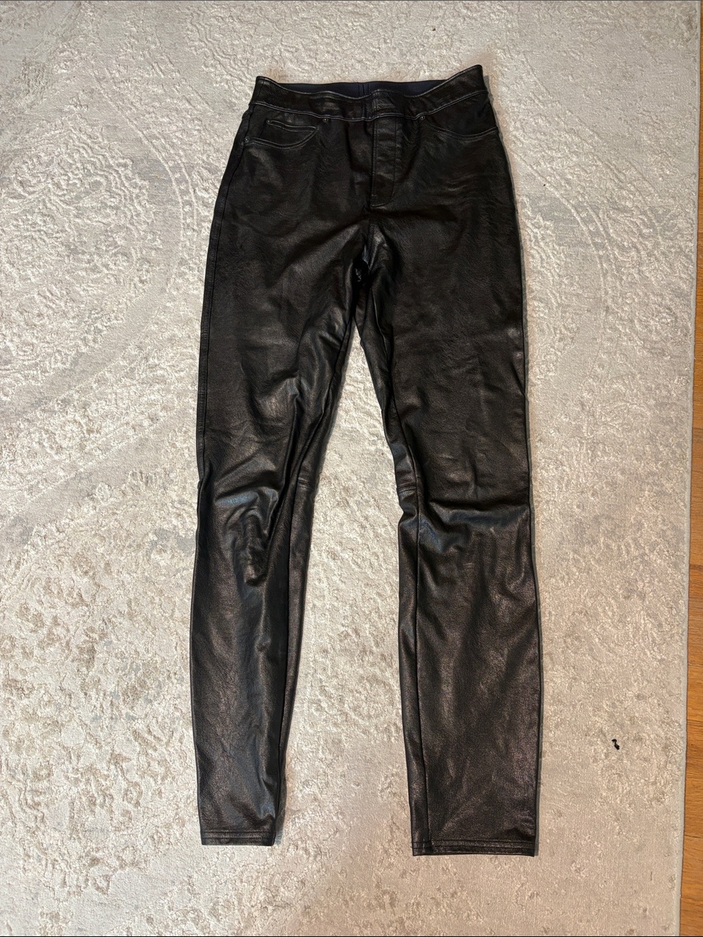 Spanx faux leather jean leggings. Size small, long.
